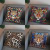 2D Geometric Leopard-Print Throw Pillow Cover Pattern Cushion Cover Suitable For Sofa Bedroom Car Pillow Cover