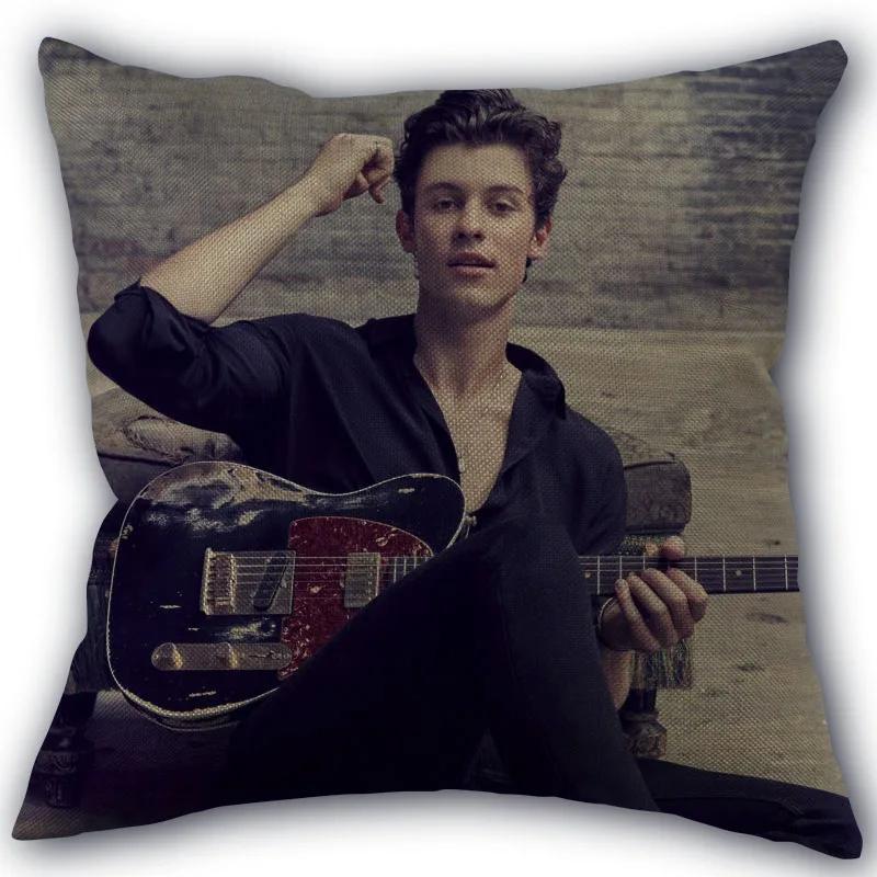 New Arrival Shawn Mendes Pillowcase Cotton Linen Fabric Square Zipper Pillowcase 45X45Cm Wedding Decorative Pillow Cover