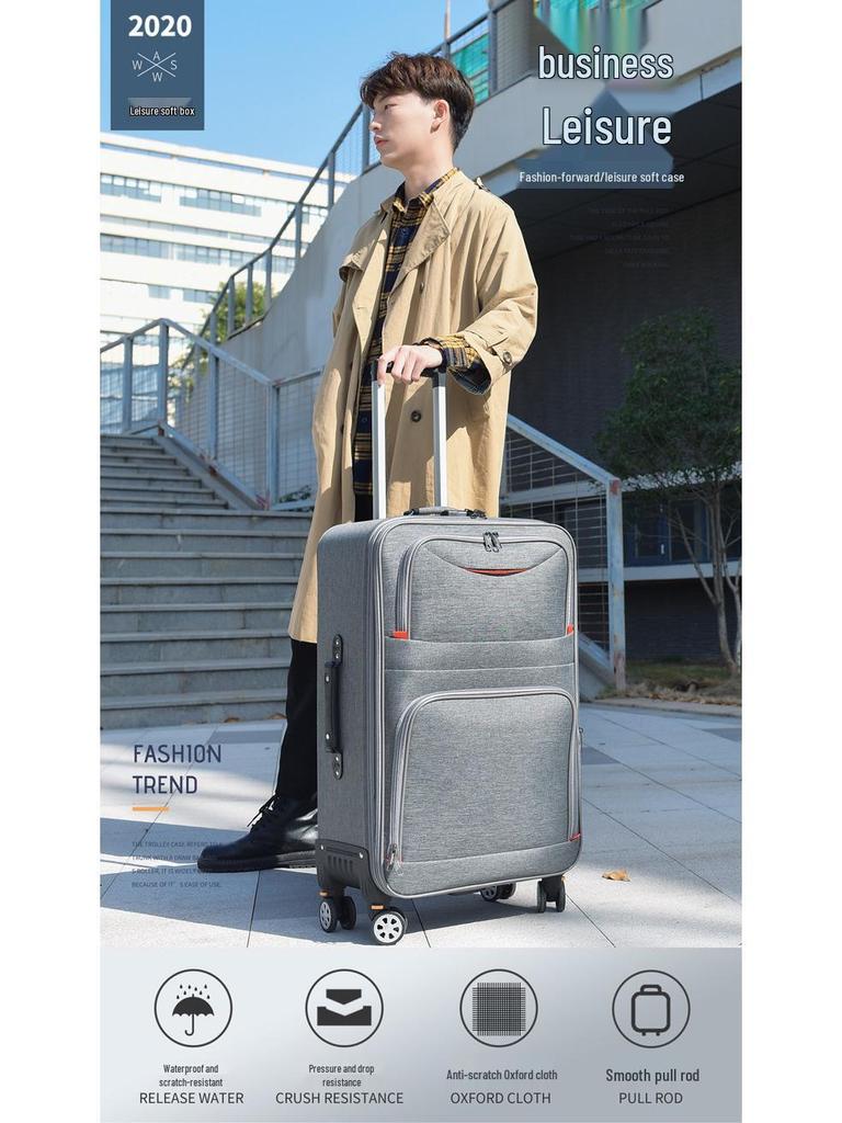 Valiză durabilă din pânză Oxford cu roți universale, capacitate mare (24-28 inch), Troller cu parolă pentru bărbați și femei.