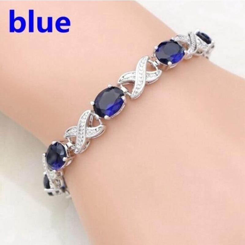 New Stylish Personalized Simple Ladies Inlaid Gem Cross Bracelet