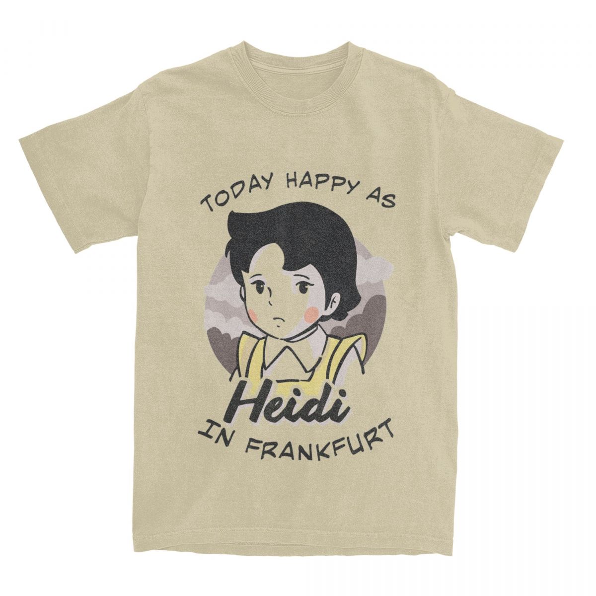 

Men Heidi In Frankfurt T-Shirts Cartoon 100 Cotton Tees Summer Streetwear Short-Sleeve T-Shirt O Neck Cool Tshirt Large Size XXXXXL хаки