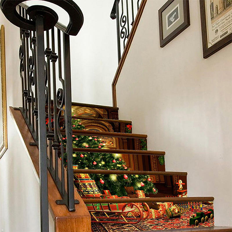 Product Christmas Creative Staircase Stickers 3D Christmas Tree Corridor Stairs Renovation Decoration Wall Stickers