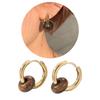 Natural Stone Bead Earrings Stainless Steel Ear Hooks Circle Ear Buckle Hoops Fashion Ear Jewelry Gift for Women Girls