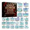 Sea Glass Accents 2025 Adult Humor Advent Calendar 24 Days Countdown Calendar with Funny Christmas Jokes Holiday Gag