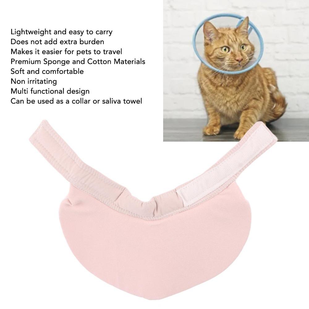 Soft Fabric Pet Bib Adjustable Licking Prevention Bib Comfortable Cat Saliva Towel  for Cats