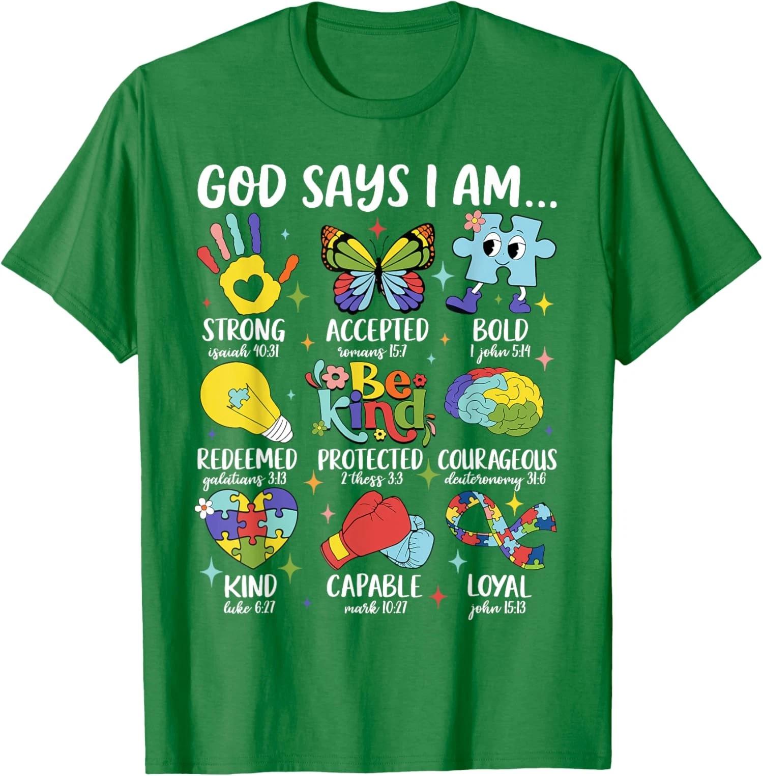 Lover God Says I Am Be Kind Autism Awareness Sped T shirt 4XL
