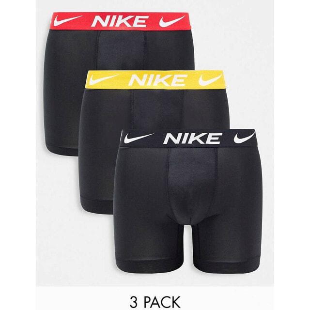 

Комплект из трех боксеров черного цвета с цветными поясами Nike