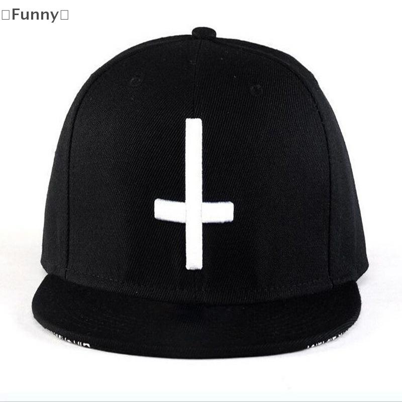 Snapback Baseball Hat Cross Embroidery Adjustable Hip-hop Hat For Youth Men Women Fashion Cap Flat Trend Sunscreen Hat