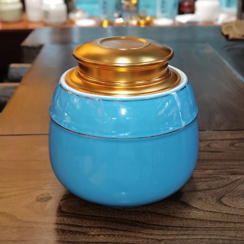 

Керамическая похоронная урна для щенков, синяя, емкостью 500 мл, влагонепроницаемая, герметичная, для похорон, урна для праха кошки, собаки, мемориальная урна для щенков, урна для кремации синий