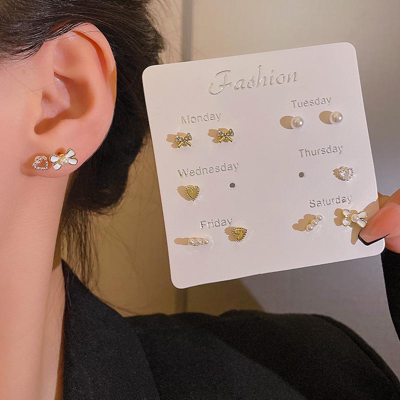 S925 Silver Needle Versatile Earrings Set – High-End, Light Luxury Forest Design for Women