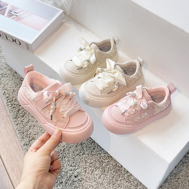 Girls' Sports Shoes 2025 Spring and Autumn New Middle-aged and Older Children's Foreign-style Low-top Board Shoes Soft-soled Pink Versatile Casual Sho