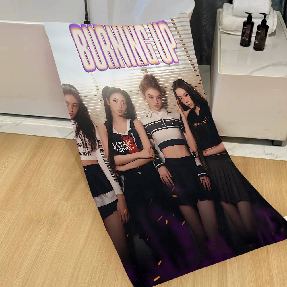 Hot Kpop Girl M-meovv Bath Towel Microfiber Soft Water Absorbing Breathable For Girl Kids Decorative Cartoon Beach Towel