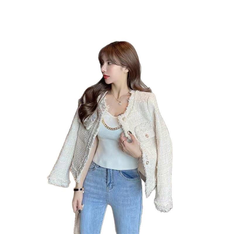 2024 Women's Korean Tweed Short Coat – Autumn/Winter Casual Celebrity Style