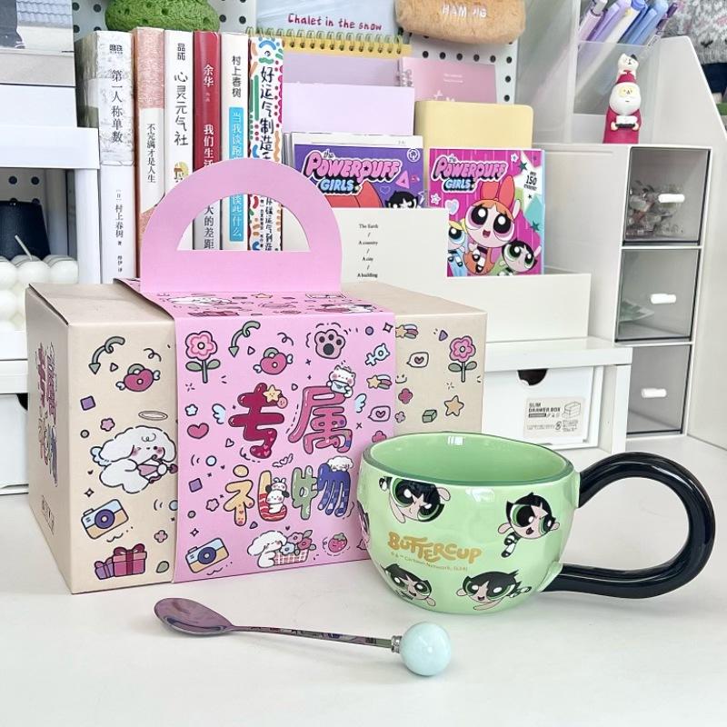 Uroczy ceramiczny kubek Powerpuff Girls Kubek do picia dla chłopców i dziewcząt Kubek do picia dla pary Kubek do kawy do biura Prezent na urodziny