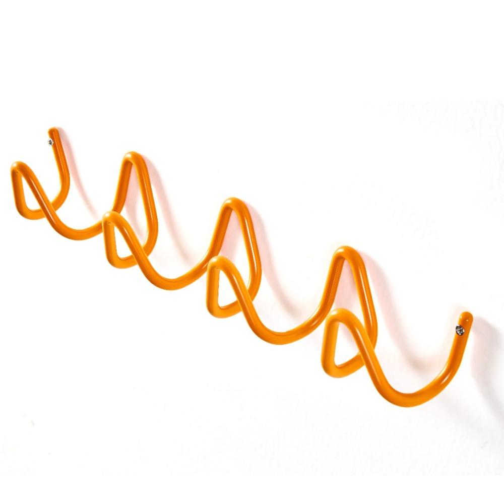 

Металевий настінний гачок хвилястої форми Водонепроникний гачок для ключів Стійка Гачок для одягу на задню сторону дверей для дому Передпокій Orange 4Hooks