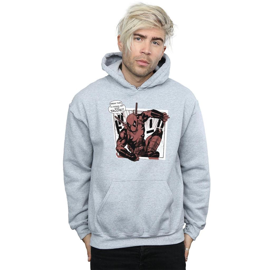 Marvel Mens Deadpool Breaktime Tacos Hoodie