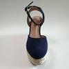 Platform Shoes Women Wedge Heels Blue Elegant Ladies Party Shoes Fashion Espadrille Wedge Heel 10cm Plus Size 42