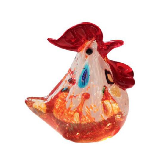 Ручна розписна керамічна фігурка півня Статуетка курки в стилі фермерського будинку Реалістична скульптура тварини Декорація для полиці, столу вдома та в офісі