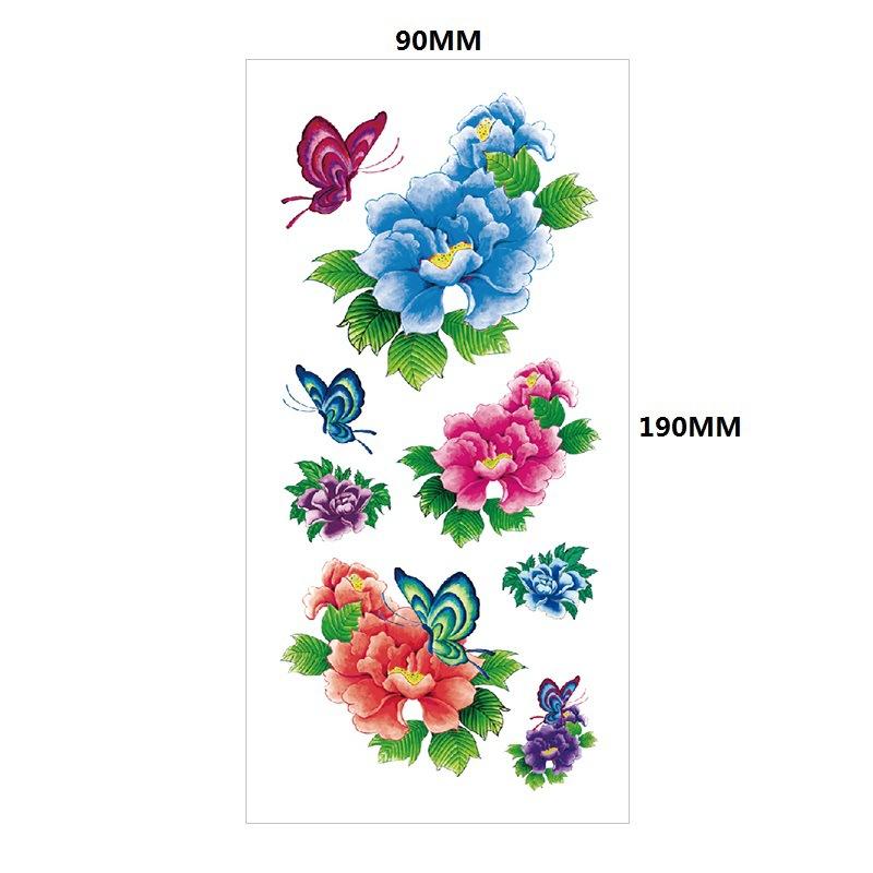 Water Transfer Phoenix Flower Colored Rose Waterproof Tattoo Sticker Set Simulation Tattoo Sticker
