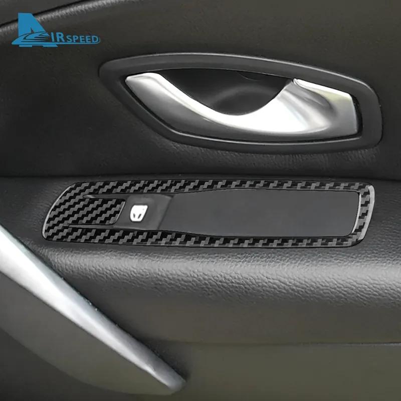 For Renault Megane RS 2009 2010 2011 2012 2013 2014 Real Soft Carbon Fiber Sticker LHD RHD Car Window Lift Panel Accessories