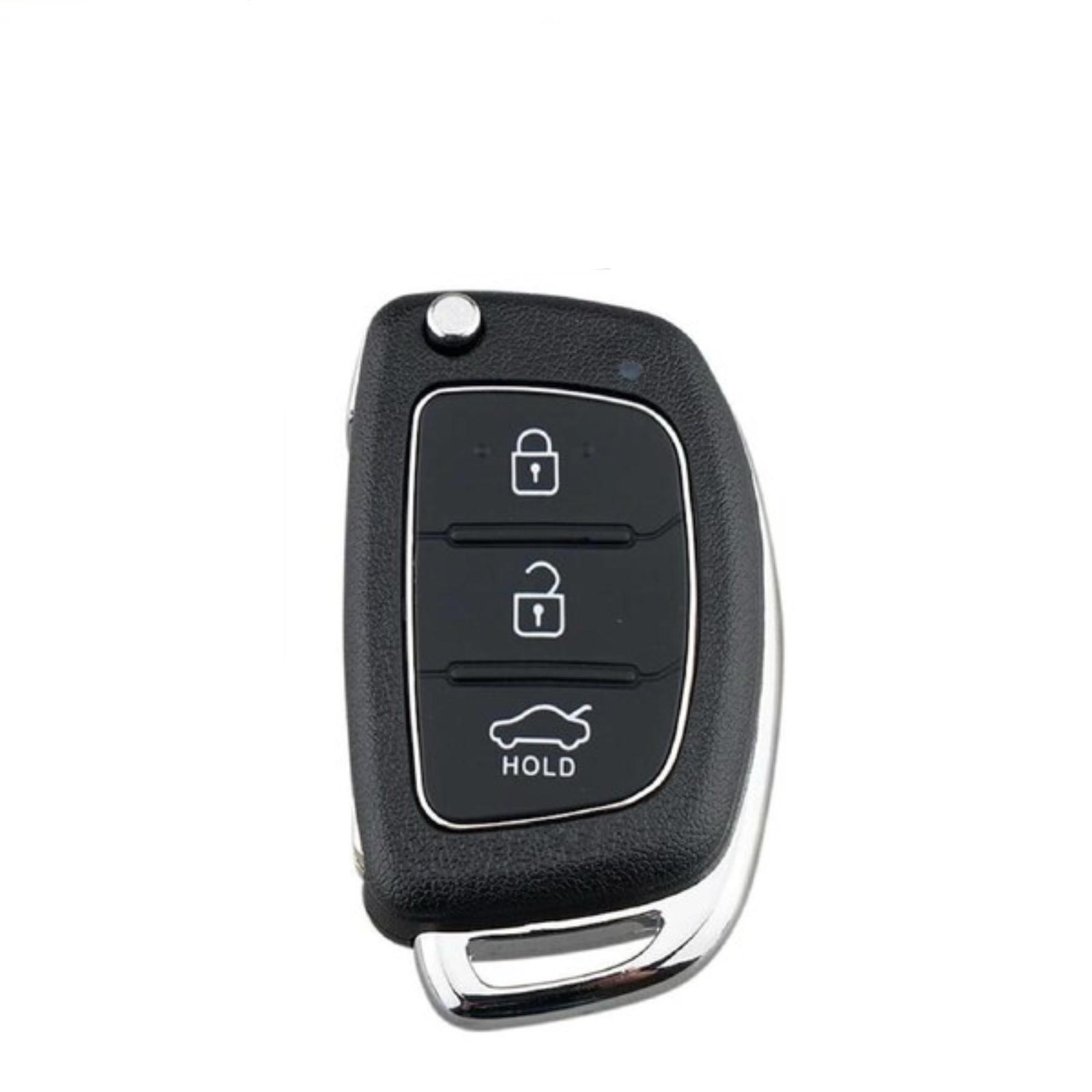 3 Button Flip Key Fob Shell Case for Hyundai i10 i20 i30 i40 ix20 ix35 Elantra Tucson Santa Fe No Battery Pack of 1