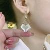 New Geometric Rhombus Luxury Opal Earrings Women's Fashionable Personalized Daily Accessories Party Jewelry Birthday Gifts