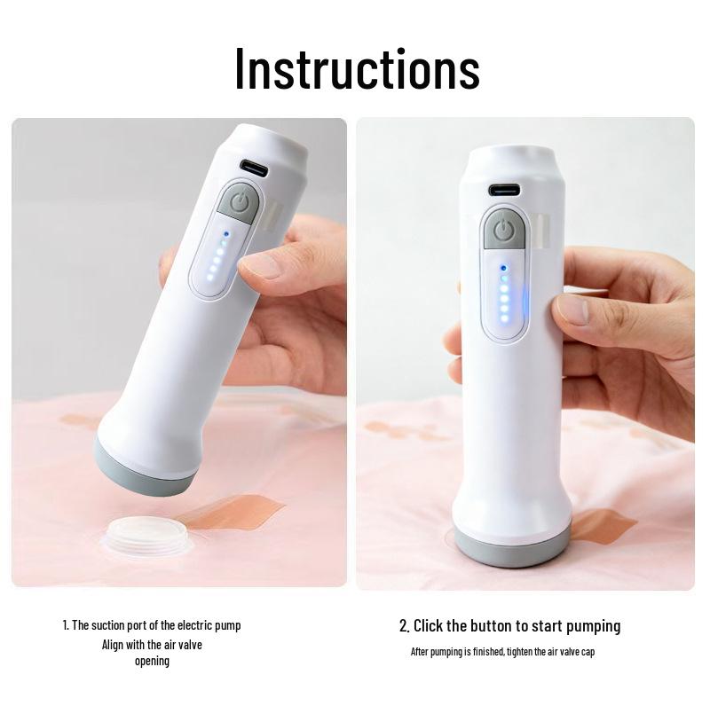 Wireless Portable Vacuum Pump for Compression Storage Bags - Ideal for Duvets, Clothes, and Travel