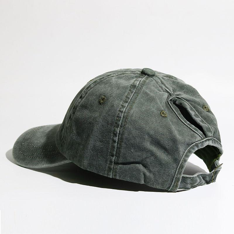 Solid color ponytail baseball cap with curved brim duckbill cap for spring and summer women's outdoor sports sun hat