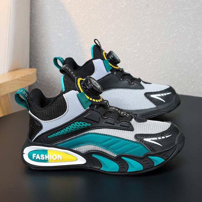 Pantofi sport pentru copii de primăvară/toamnă Pantofi sport pentru fete la modă Pantofi sport pentru băieți cu buton rotativ Pantofi sport pentru fete cu talpă groasă