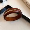 Punk Wooden Bracelet Wide Rivets Bangle Vintage Round Bracelet  Spicy Girl