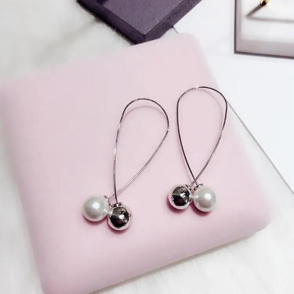 Best Selling Wild Fashion Simple Pearl Bean Earrings Women Girls Earrings Jewelry Crystal Earrings Brincos