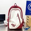 Schoolbag female high school student American retro large capacity backpack trendy letter embroidery college student couple backpack