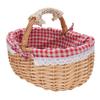 Picnic Basket with Removable Liner Hand Woven Empty Picnic Hamper Basket with Handle for Easter Camping Wedding Gathering
