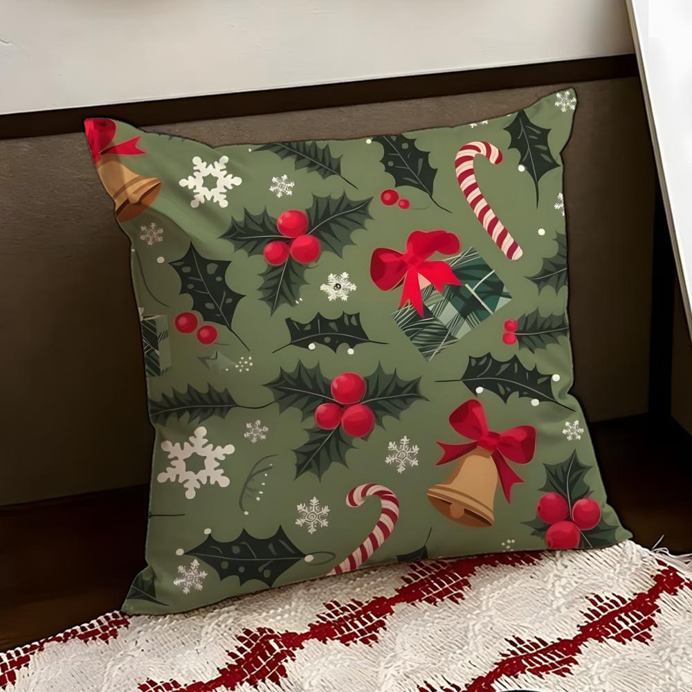 christmasS Cushion Cover Reversible Soft Durable Pillow Cover Home  Car MultiScene Use for Daily Comfort