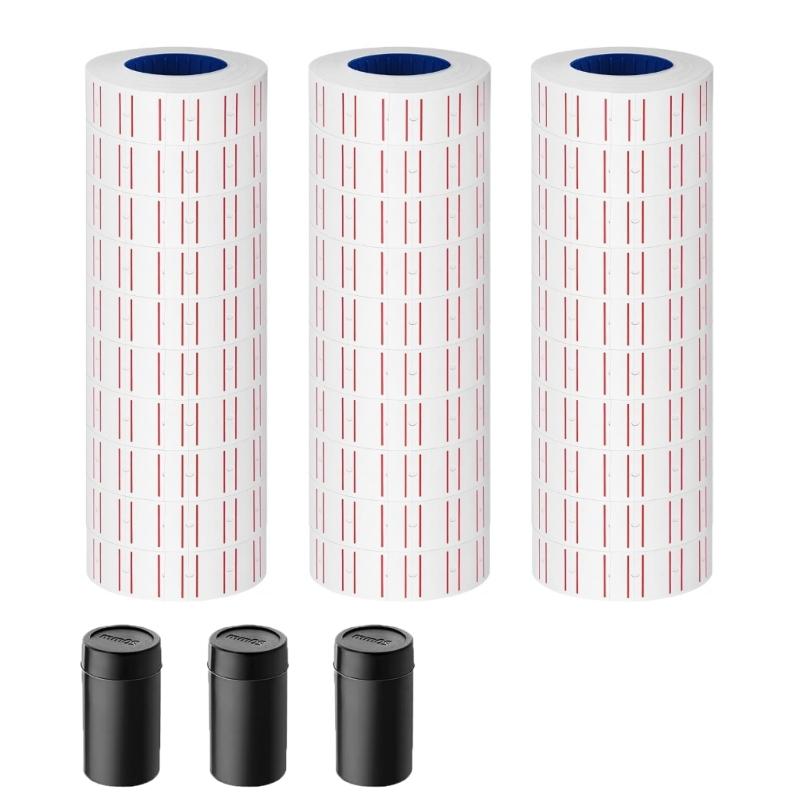 White Pricemarker Sticker (30 Rolls Blank White + 3 Refills Inks) 15000pcs White Price Guns Labels for 5500 Labeller