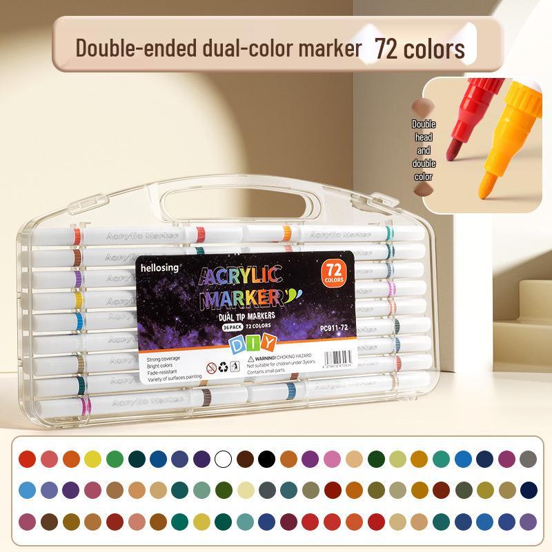 Acrylic Double-Ended Washable Marker Pens for Kids: Non-Bleeding, Layerable, Watercolor and Colored Options