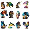 Animal Table Lamp Creative Stained Resin Glass Animal Sculpture Night Light For Living Room Bedroom Home Decoration