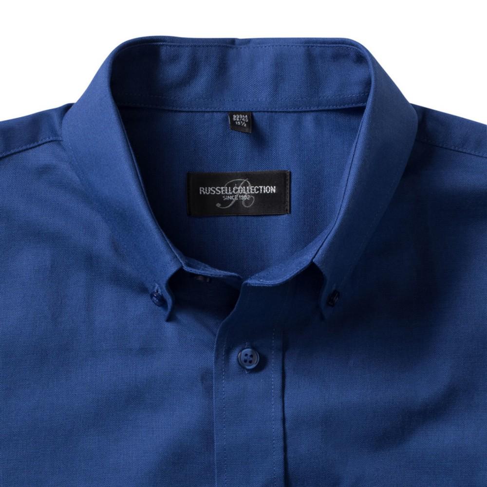 Russell Collection Mens Short Sleeve Easy Care Oxford Shirt