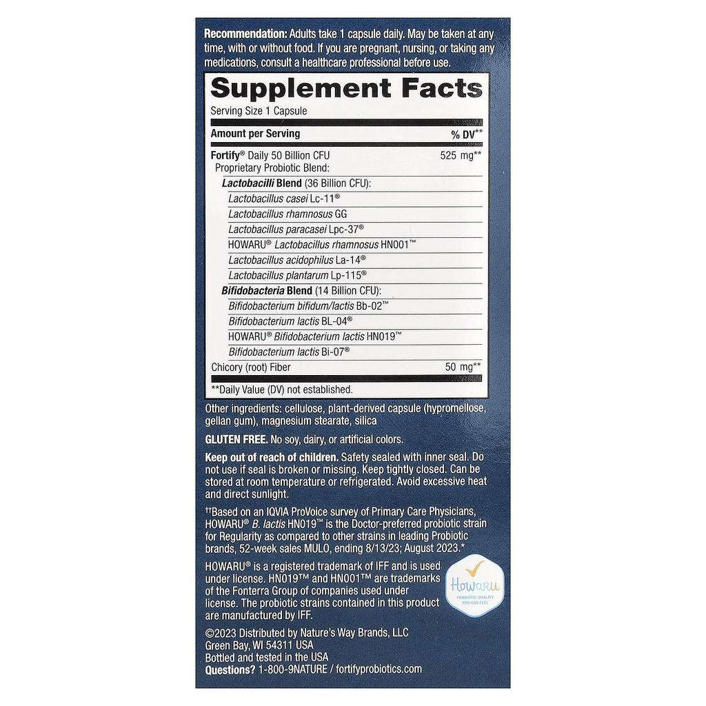 Nature'S Way, Fortify®, Probiotic, Adults, Extra Strength, 5 Billion, 30 Delayed Release Capsules