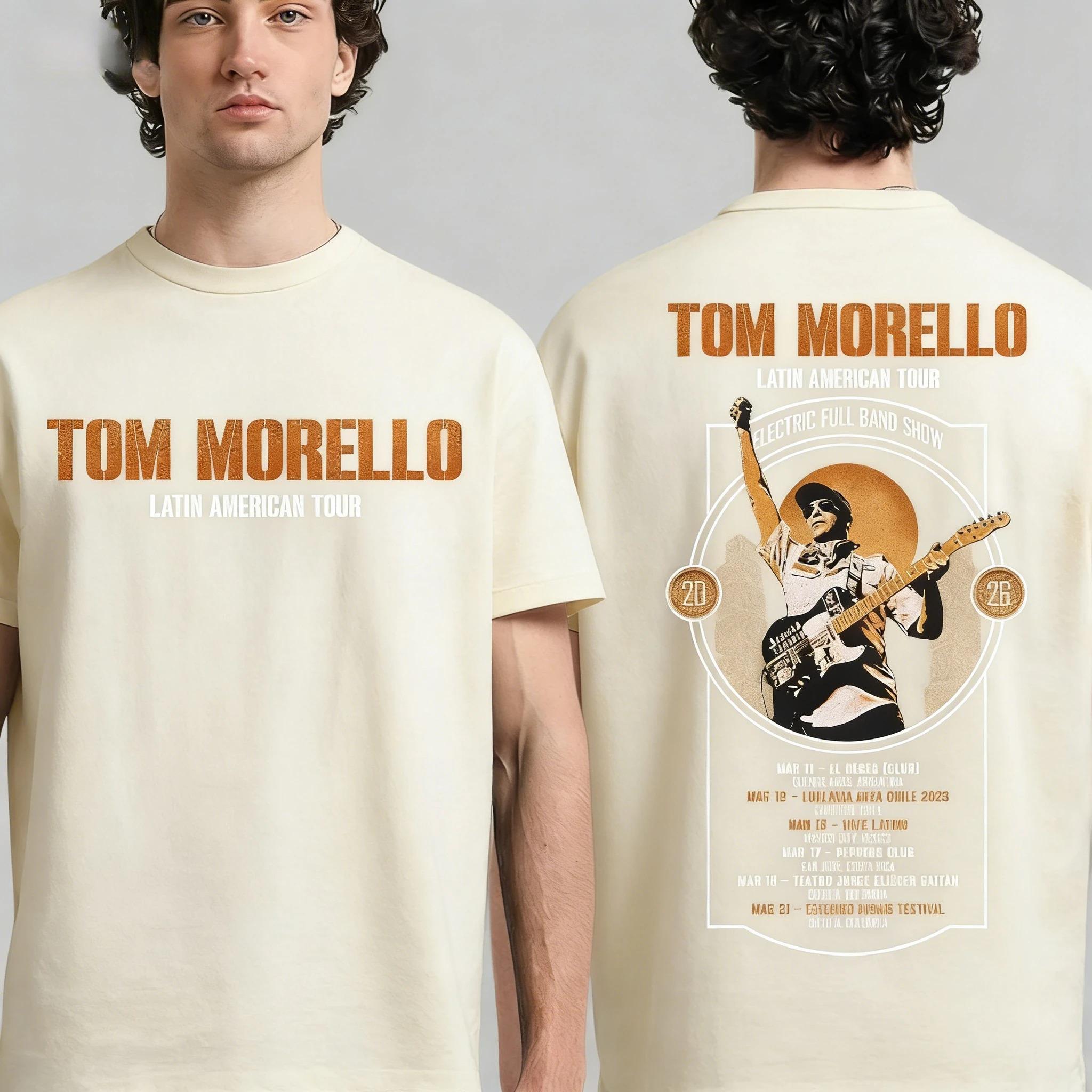 Simple Chic Street Clothing Tom Morello Latijns-Amerikaanse Tour 2026 T-shirt Concert Band Merchandise Comfortabel Retro Modieus Ademend T-shirt L