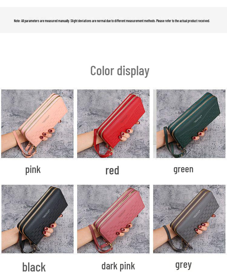 Kadın Uzun Cüzdan - Fermuarlı Bozuk Para Cüzdanı, Çok Fonksiyonlu Telefon Çantası, Çoklu Kart Yuvalı Geniş Kapasite.