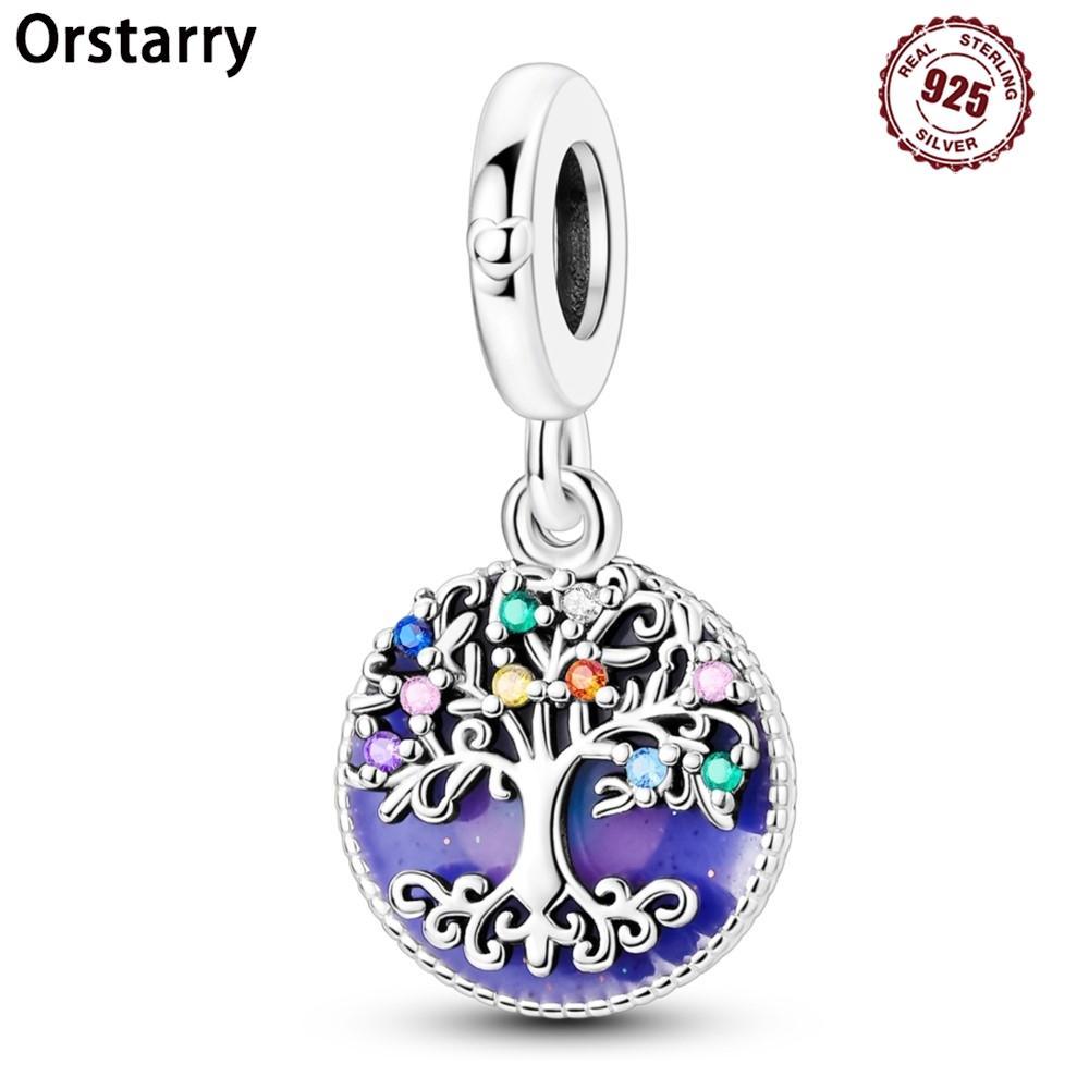 copper Colorful Tree of Life Family Pendant Charm Bead Charms Bead Charms Compatible With Bracelets Do It Yourself Party Decoration Gifts Jewellery Ac