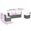 VidaXL Garden Lounge Set with Cushions 5 Pcs, Sofas with Adjustable Feet, Outdoor Furniture Set Patio Terrace, 3249191