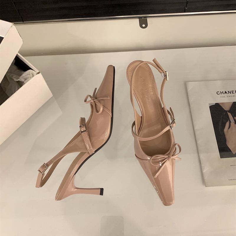

Летние туфли-лодочки с острым носком и высоким каблуком, элегантные туфли для вечеринки с бантом-бабочкой для женщин, модные туфли для платья 35 розовый