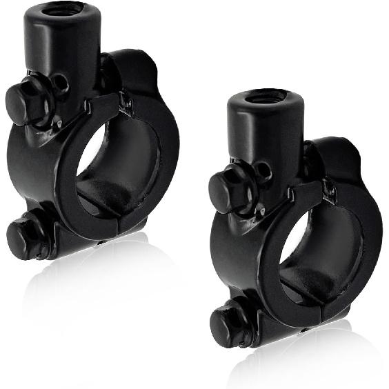 2 PCS Motorcycle Handlebar Mirror Mount Holder, Aluminum 7/8" Mirror Thread Mount Clamp, Handlebar Rearview Mirror Adapter for ATV Scooter, Universal
