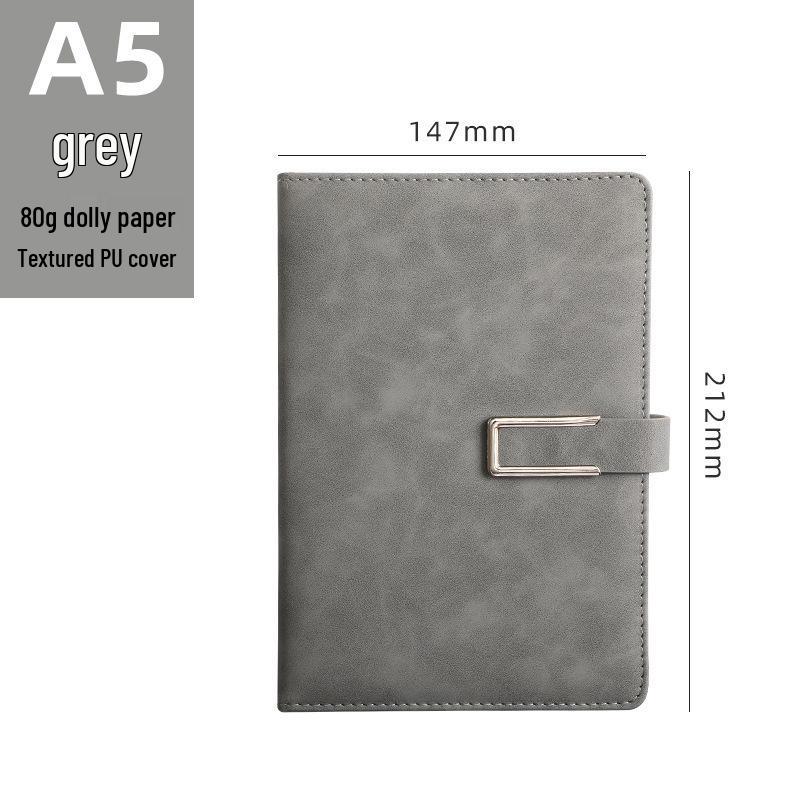A5 Custom Logo Business Notebook | Soft Leather, Thickened, Buckle Diary with Gift Box
