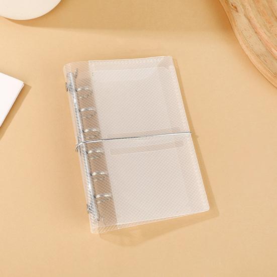 Transparent Trifold Binder A6 A7 M5 Binder, 5/6-Rings Refillable Loose Leaf Folder Folder, Planner Budget Notebook Cover for School, Office, Meeting