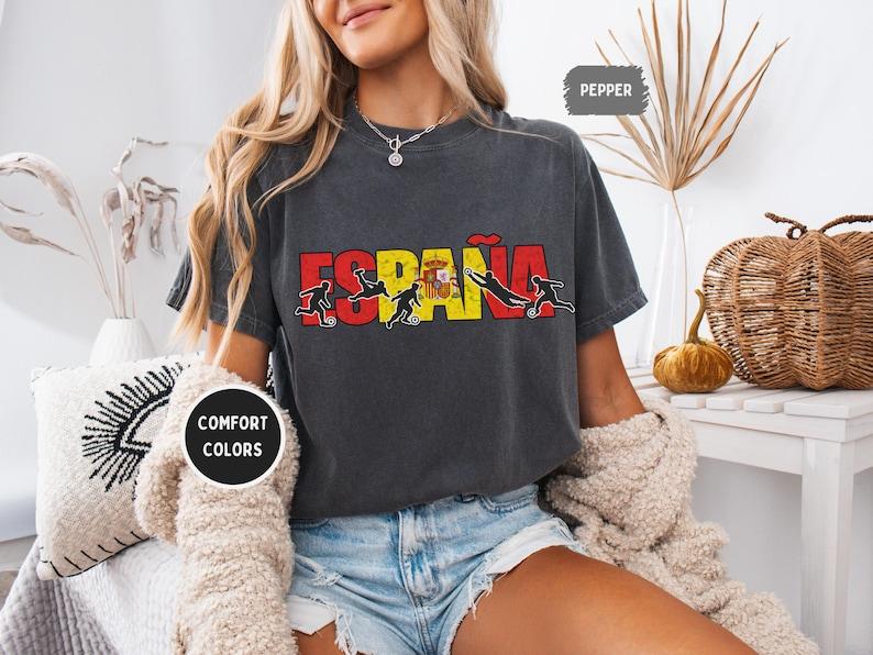Spain Soccer Comfort Colors shirt | Spain Patriotic World Football Fan Tee | Cup Soccer Lover Gift
