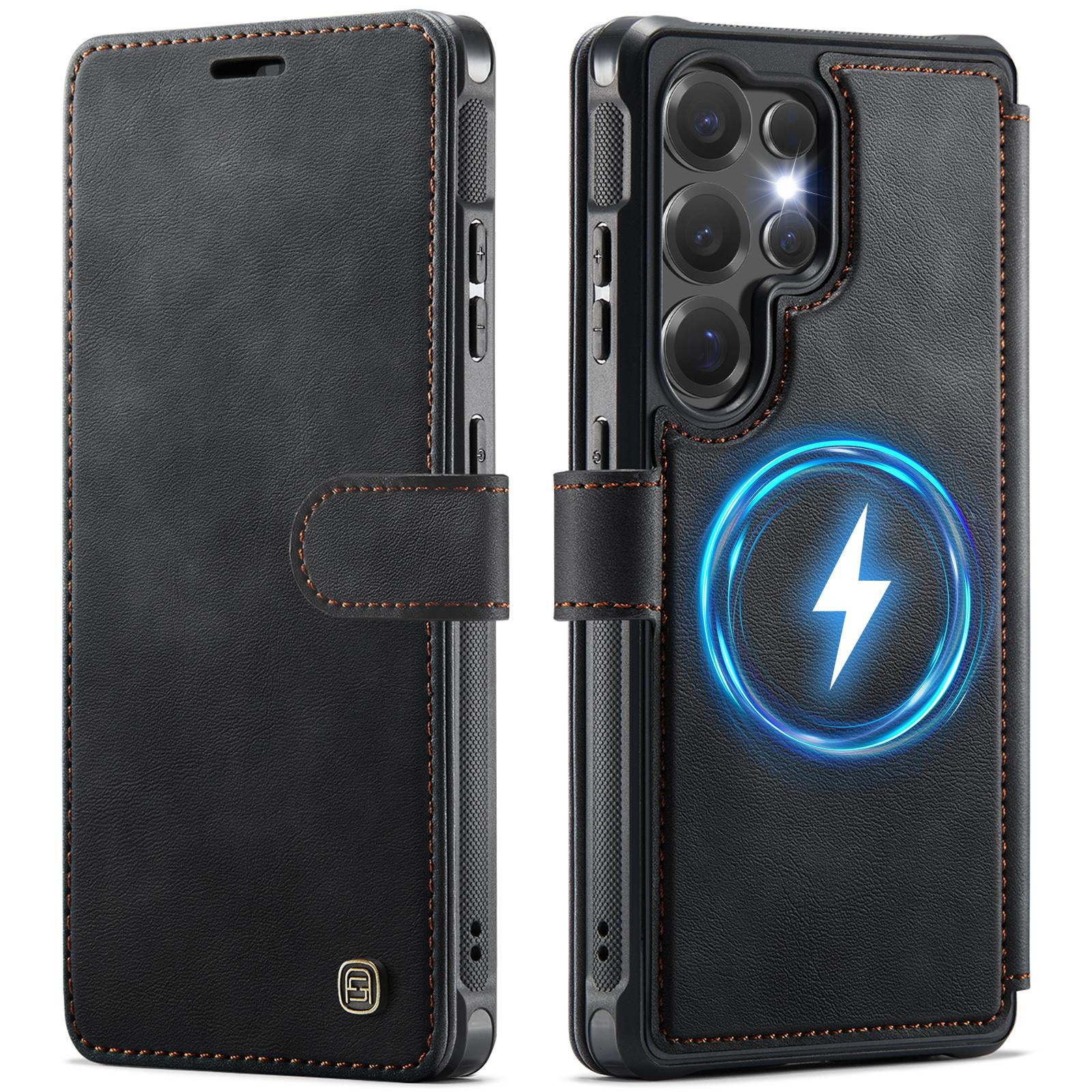 

Business Cards Solt Magnetic Wallet Leather Flip Phone Case For Samsung S26 Ultra S25 Edge S24 Plus Book Stand Book Bag Cover Galaxy S24 Ultra чорний