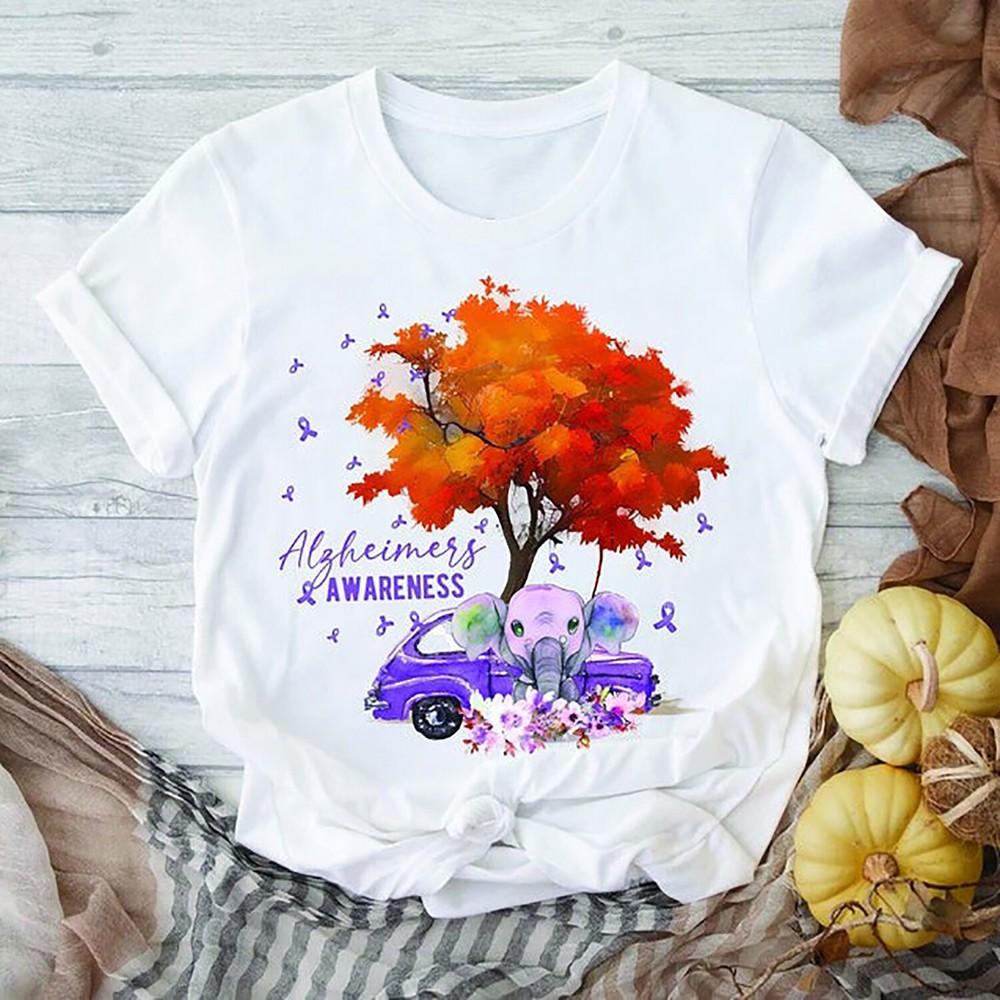 

Футболки для осведомленности об болезни Альцгеймера, Футболка Альцгеймера, Футболка со слоном, Самый вероятный ... 4XL